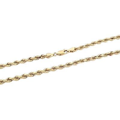 ESTATE 14K YELLOW ROPE CHAIN NECKLACE 3.3MM 22 INCHES LENGTH