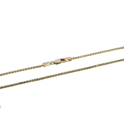 ESTATE 14K YELLOW WHEAT CHAIN NECKLACE, 1.3 MM WIDE, 18 INCHES LONG