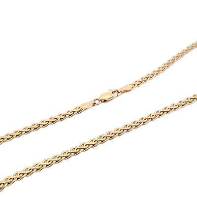 ESTATE 14K FLAT FANCY LINK CHAIN NECKLACE 3.8MM WIDE 16 INCHES LENGTH