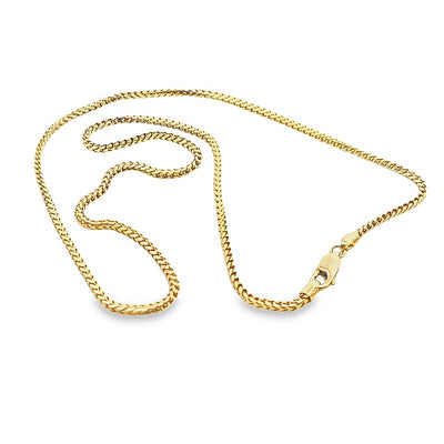 ESTATE 14K YELLOW FOXTAIL CHAIN 1.8MM WIDE 16 INCHES LENGTH