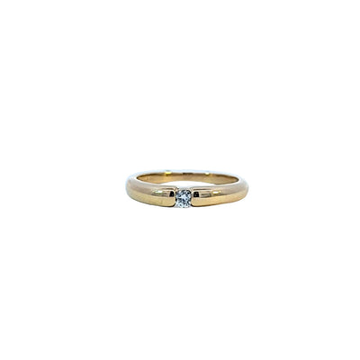 ESTATE 14K Yellow Gold 1 Round Brilliant Diamond Band