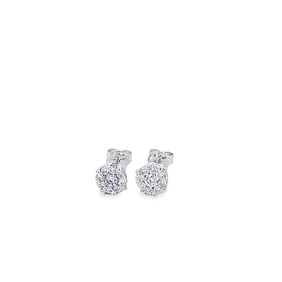 ESTATE 14K WHITE DIAMOND 'ILLUMINATA' STUD EARRINGS, 0.50 CTW, 1/4 INCH LONG