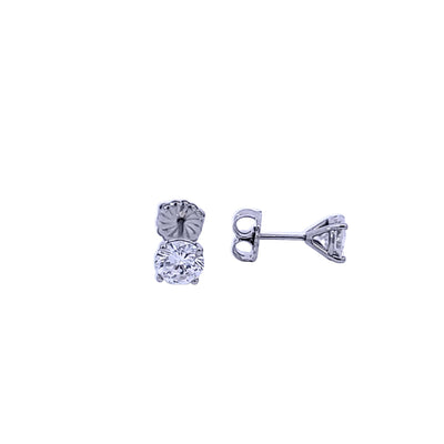 ESTATE PLATINUM DIAMOND STUD EARRINGS, 2.00 CTW