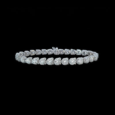 Tapper's Estate Collection | 18K White Gold Diamond Eternity Bracelet, 12.50cttw