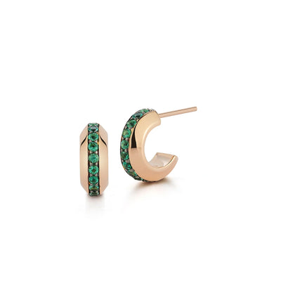 18K Yellow Gold Emerald Earrings