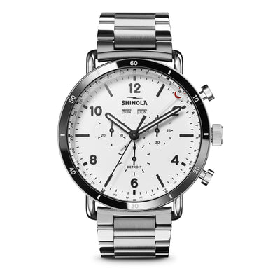 Canfield Sport Chronograph White Dial Watch | 45MM | S0120283783