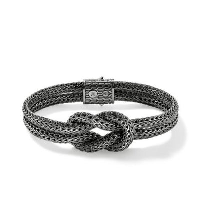 John Hardy Sterling Silver and Black Rhodium Love Knot Bracelet