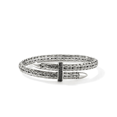 John Hardy Sterling Silver and Black Sapphire Flex Cuff Bracelet