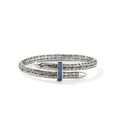 John Hardy Sterling Silver and Sapphire Flex Cuff Bracelet