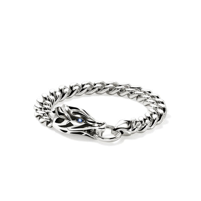 Sterling Silver and Sapphire Naga Curb Link Bracelet