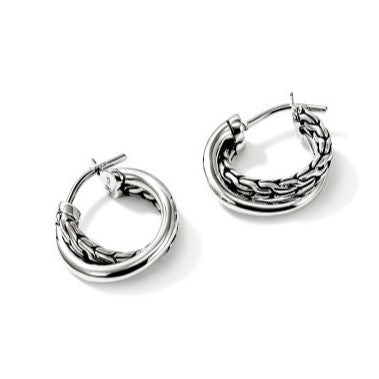 John Hardy Sterling Silver Crossover Hoop Earrings