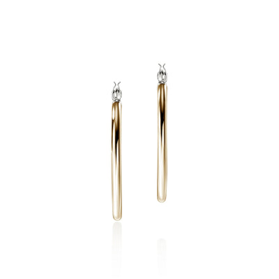 John Hardy Sterling Silver and 14K Yellow Gold Essentials Hoop Earrings