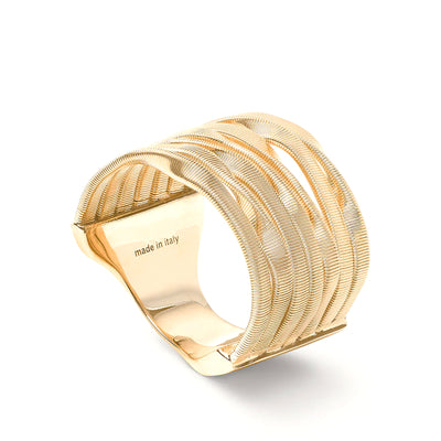 18K Yellow Gold 7-Strand Ring, Size 7