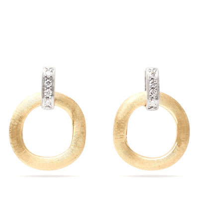 18K Yellow Gold Drop Earrings With Diamonds