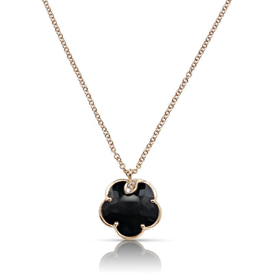 18K Rose Gold Onyx and Diamond  and Brown Diamond Necklace