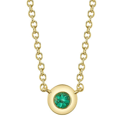 14K Yellow Gold Emerald Necklace