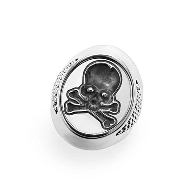 Sterling Silver Skull Signet Ring