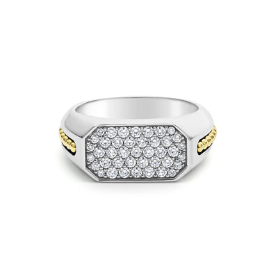 Two-Tone Octagon Diamond Ring