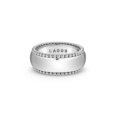 Sterling Silver Caviar Lined Ring