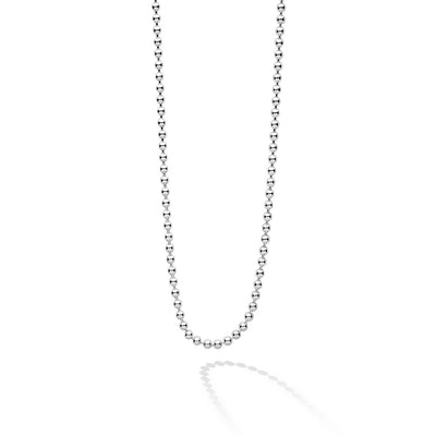 Sterling Silver 26" Beaded Chain Necklace
