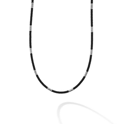 Silver Station Matte Ceramic Beaded Necklace