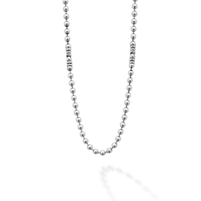 Silver Station Caviar Beaded Necklace, 5mm