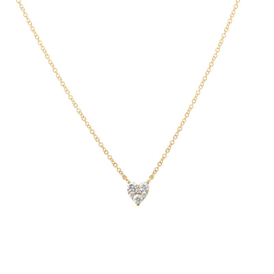 Diamond Heart Pendant Necklace in 14K Yellow Gold, 0.24cttw