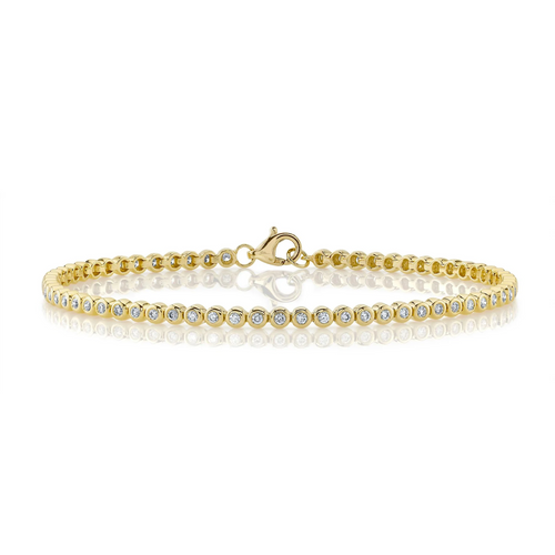 Round Bezel-Set Diamond Eternity Bracelet in 14K Yellow Gold, 0.64cttw