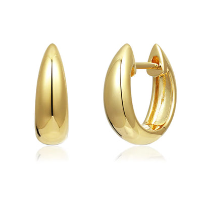 14K Yellow Gold Huggie Hoop Earrings