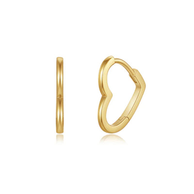 14K Yellow Gold Heart Earrings