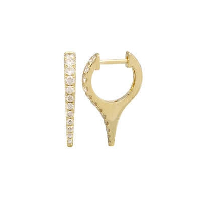 Diamond Small Spike Hoop Earring in 14K Yellow Gold