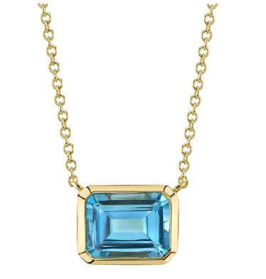 14K Yellow Gold Topaz Necklace