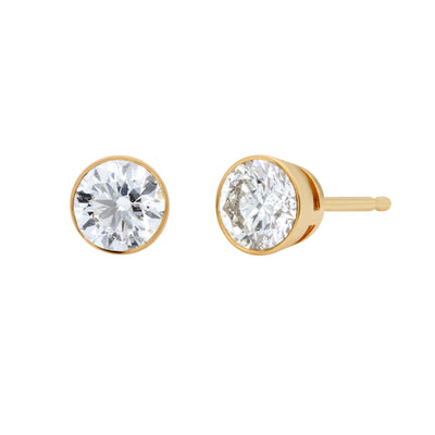 14K Yellow Gold Diamond Stud Earrings