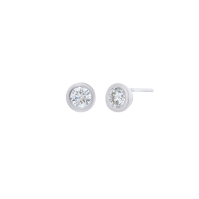 14K Gold White Gold 0.59CTTW Diamond Stud EARRINGS