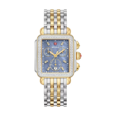 Deco Two-Tone 18K Gold PLated Diamnd Watch