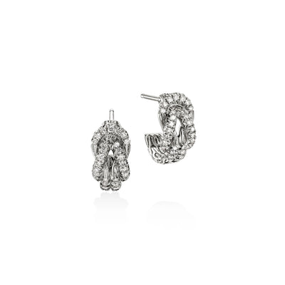 Pavé Diamond Love Knot Stud Earrings in Sterling Silver, 0.38cttw