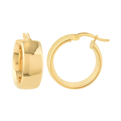 Hoop Huggie Earrings in 14K Yellow Gold