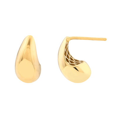 14K Yellow Gold Dome Earrings