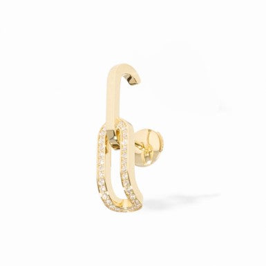 18K Yellow Gold Single Diamond Earring