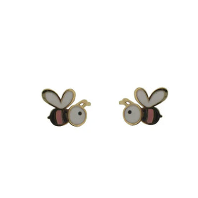 18K Yellow Gold  Bumblebee Earrings