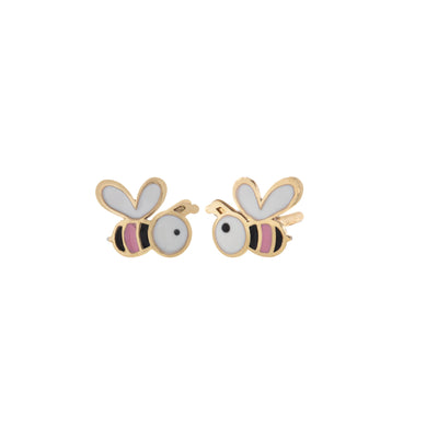 18K Yellow Gold  Bumblebee Earrings