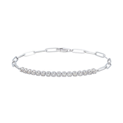14K White Gold Diamond Bracelet