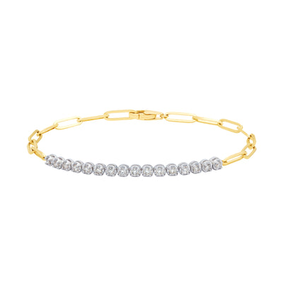 14K White and Yellow Gold Diamond Bracelet