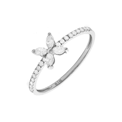 14K White Gold Diamond Ring