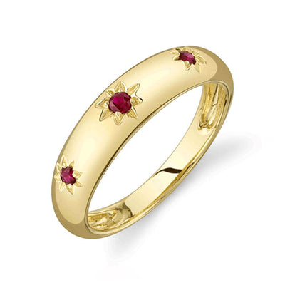 14K Yellow Gold Ruby Ring