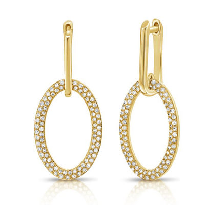 14K Yellow Gold Diamond Earrings