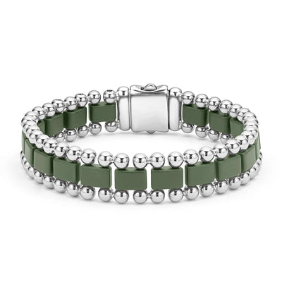 Matte Hunter Green Ceramic Link Bracelet