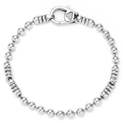 Sterling Silver Caviar Beaded Bracelet