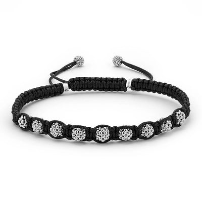 Lagos Sterling Silver and Black Macrame Bracelet