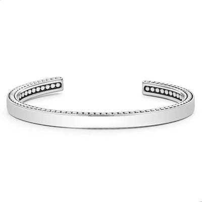 Sterling Silver Caviar Beaded Cuff Bracelet